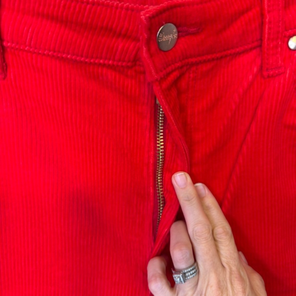 Wrangler | Wanderer High Rise Flare Red Cords Wide Bootcut Bell Bottom Jeans - Picture 6 of 16